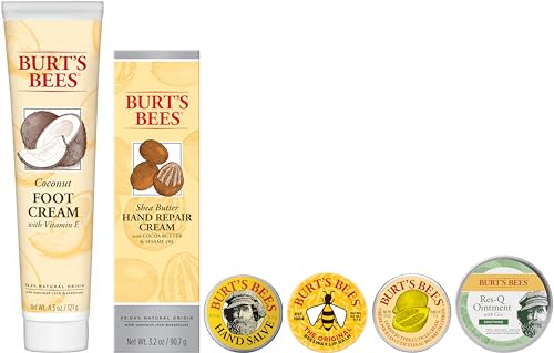 Burt's Bees Classics Gift Set – 6 Products in Tin: Cuticle Cream, Hand Salve, Lip Balm & Mor