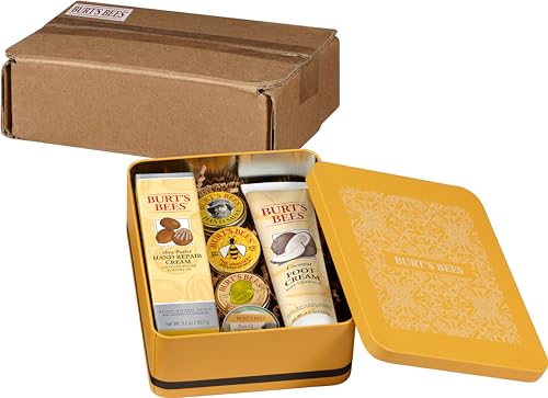 Burt's Bees Classics Gift Set – 6 Products in Tin: Cuticle Cream, Hand Salve, Lip Balm & Mor