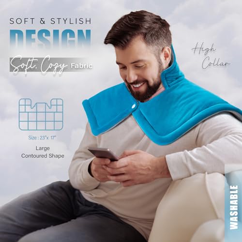 Heating Pad for Neck & Shoulders – Weighted Pad with 6 Heat Settings