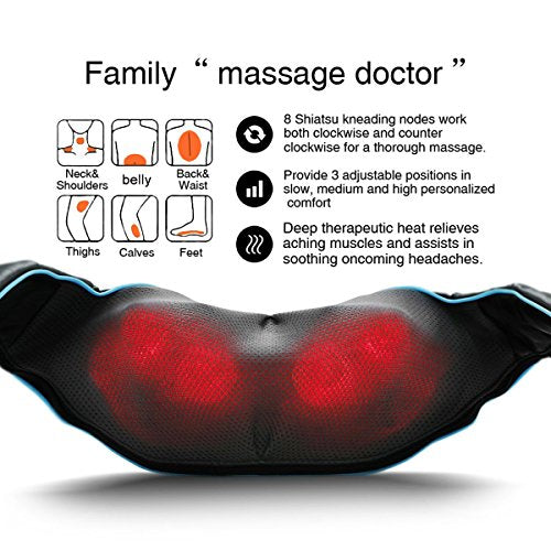 Mo Cuishle Shiatsu Back & Neck Massager with Heat – Electric 4D Deep Tissue Massage