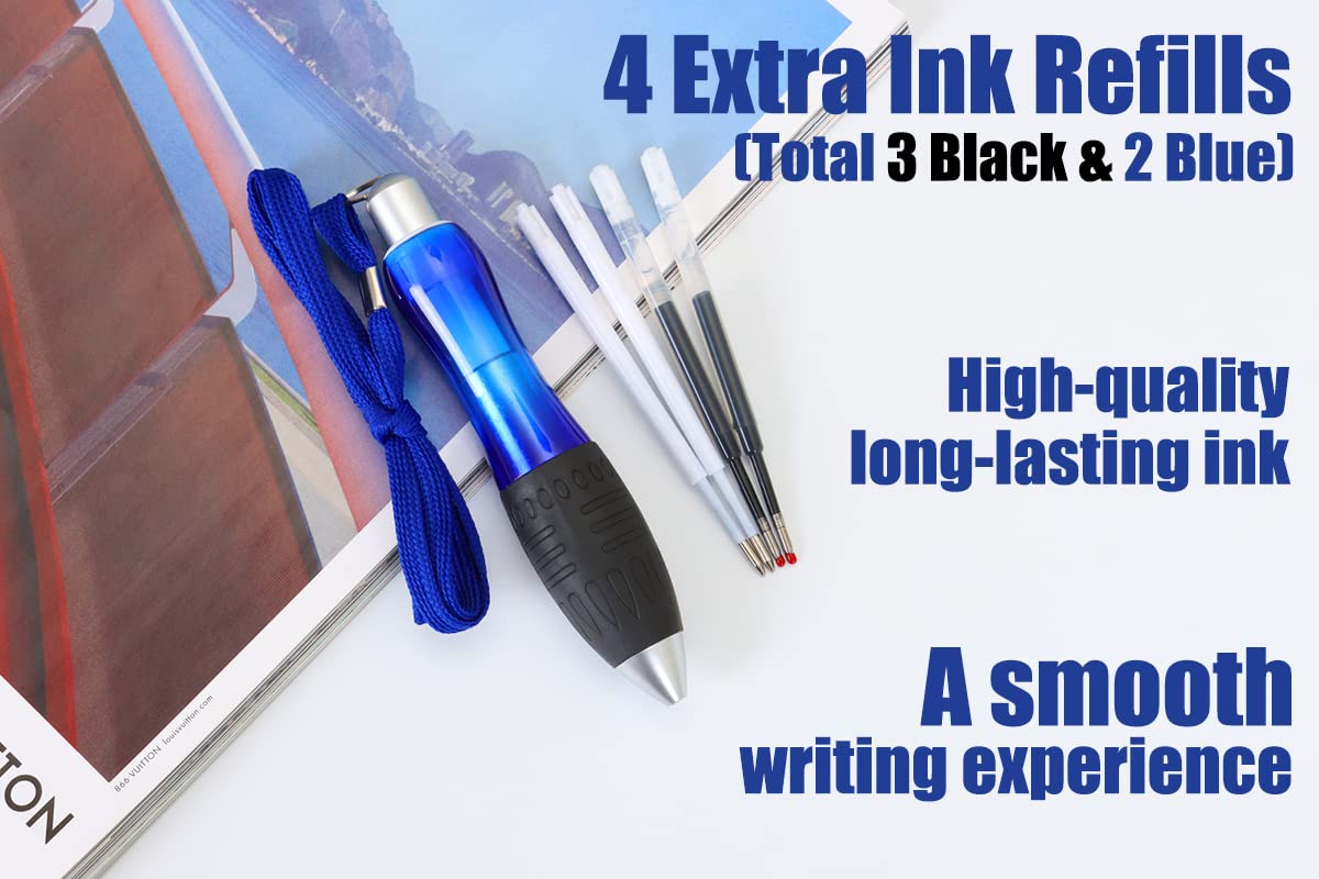 Wentur Weighted Pen for Parkinson’s & Arthritis – Blue, Includes 4 Ink Refills