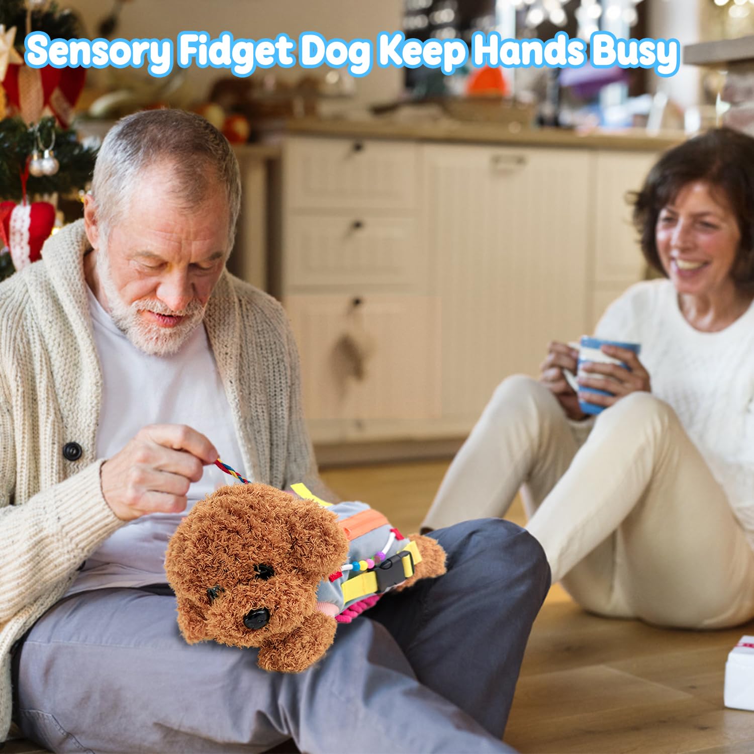 Fidget Blanket for Seniors with Dementia – Sensory Blanket for Anxiety Relief & Brain Stimulation