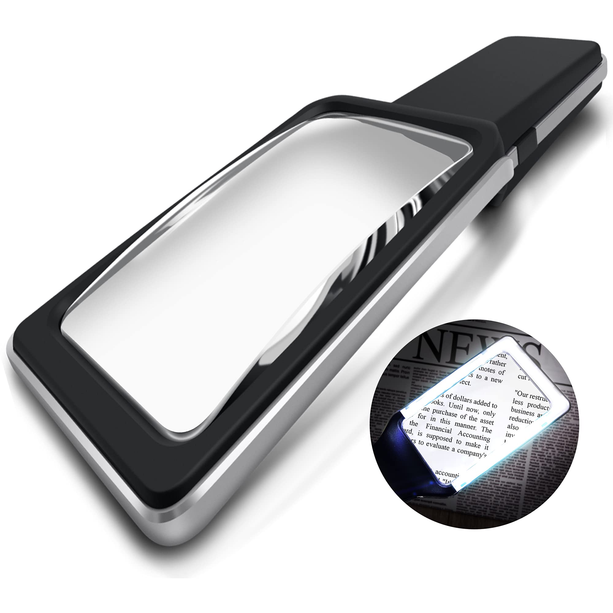 MAGNIPROS 6X Magnifying Glass – Anti-Glare LED Lighted Magnifier for Low Vision