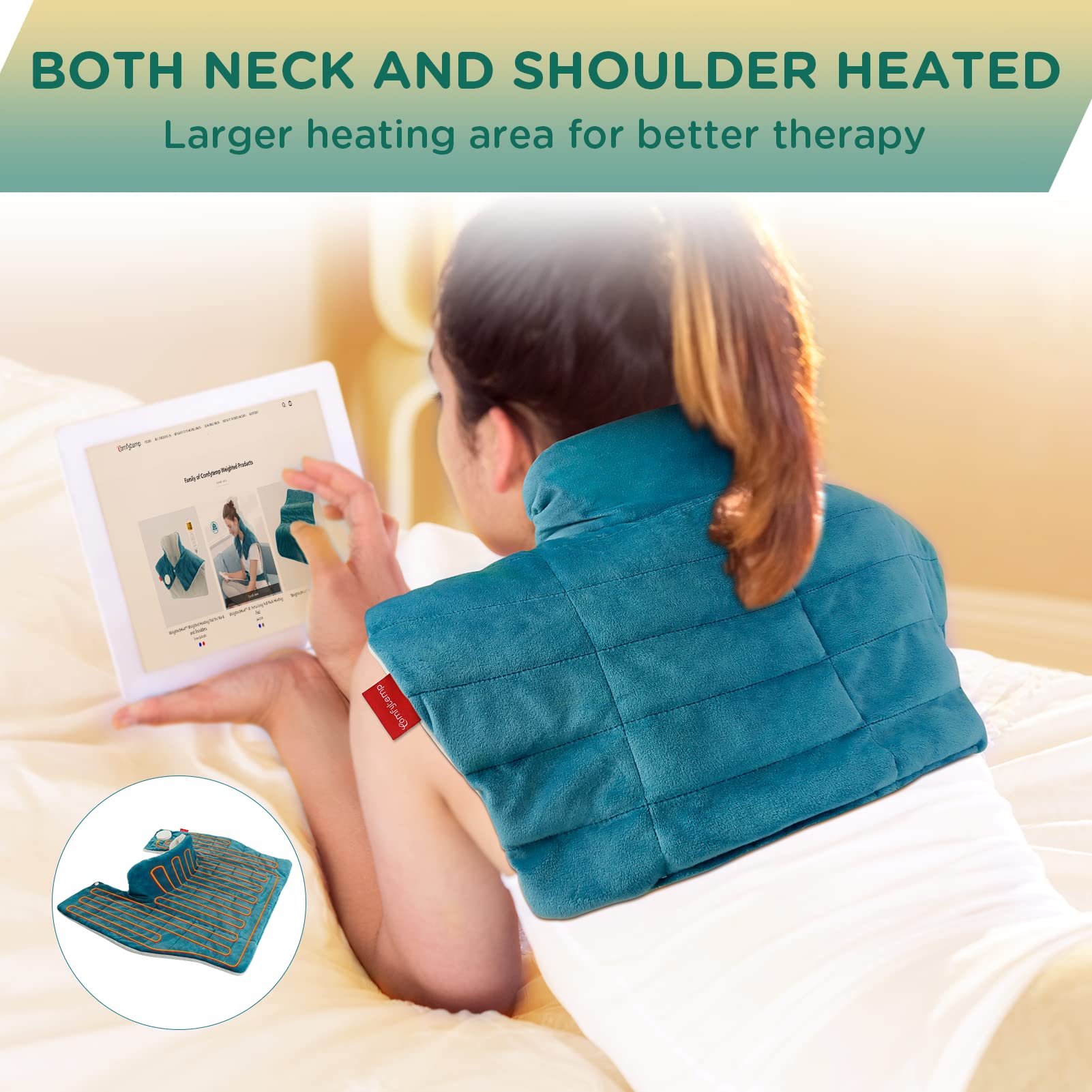 Heating Pad for Neck and Shoulders and Back, Comfytemp