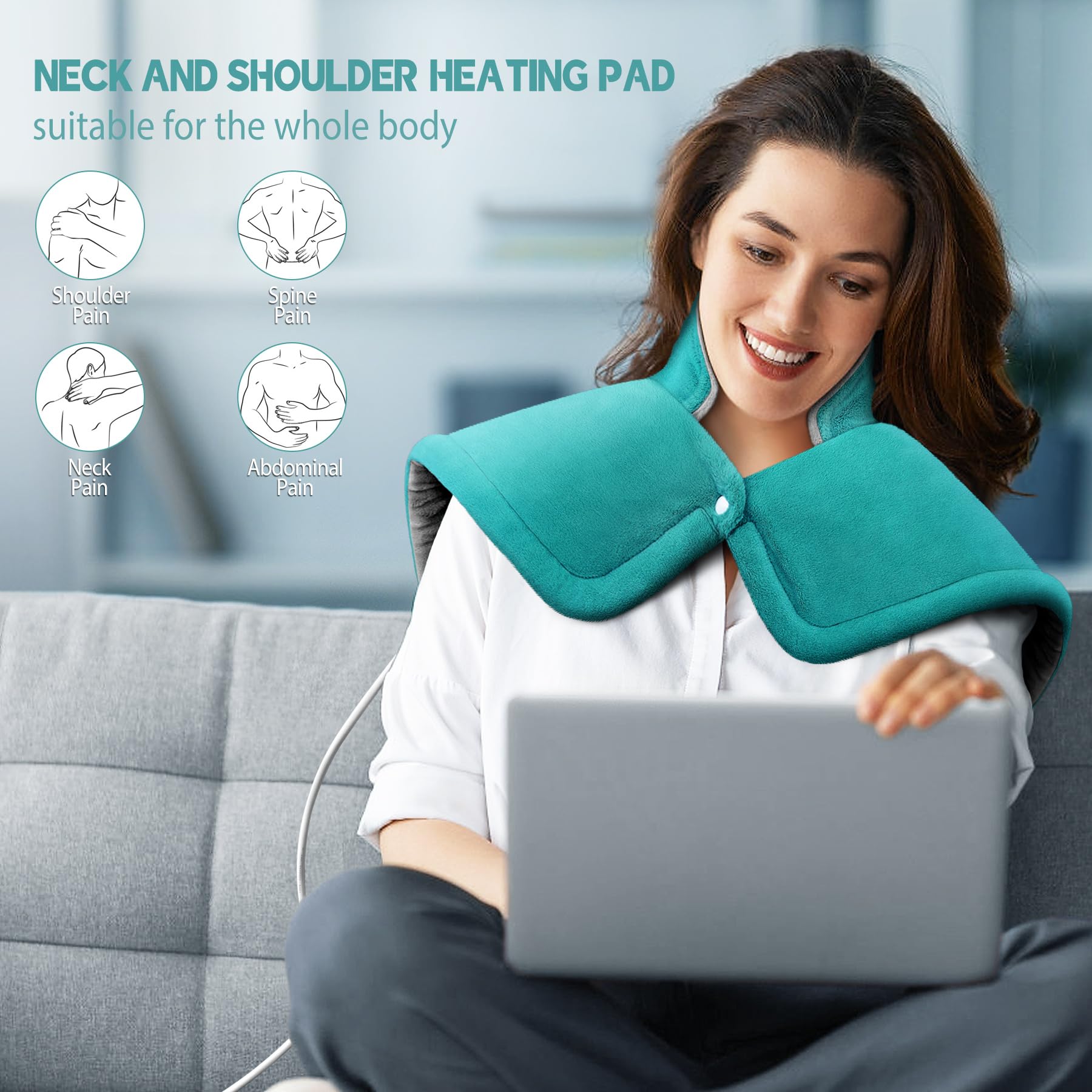 IZZUBIZ Electric Heating Pad – Weighted Neck, Shoulder & Back Relief