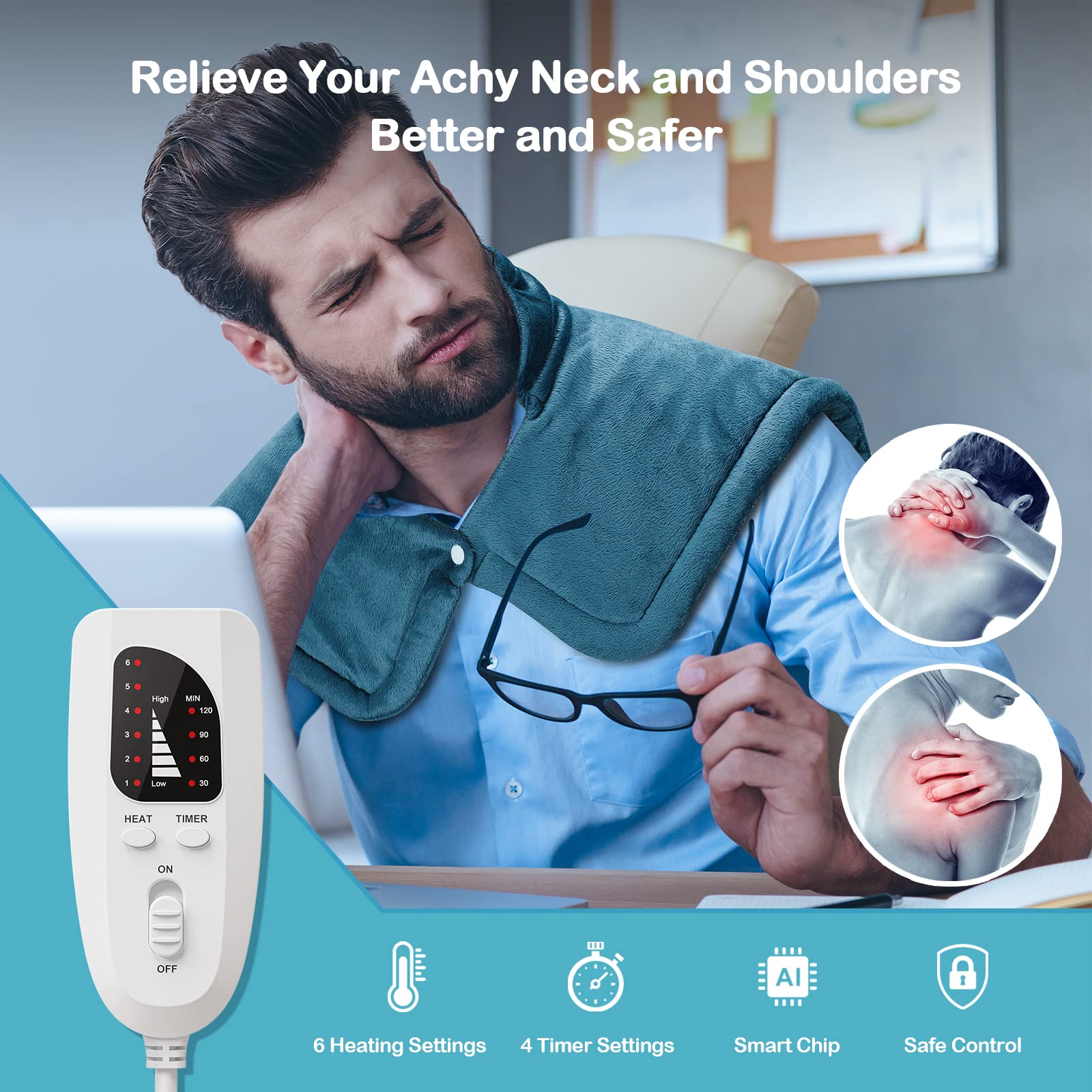 NIUONSIX Weighted Neck Heating Pad