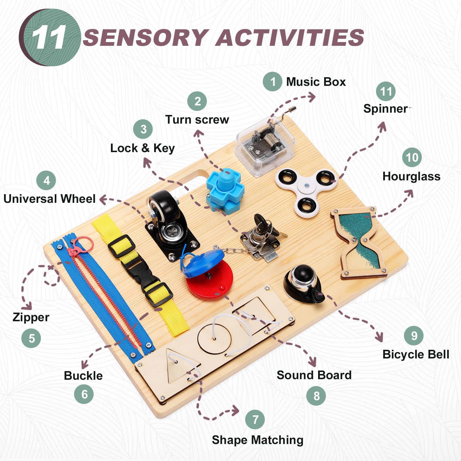 Fewener Fidget Busy Board – Sensory Board for Dementia, Alzheimer’s, Autism, & Anxiety Relief