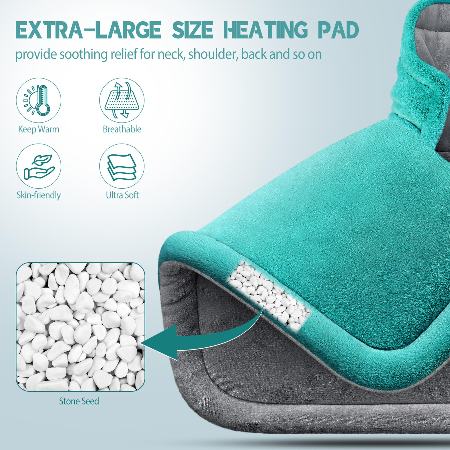 IZZUBIZ Electric Heating Pad – Weighted Neck, Shoulder & Back Relief