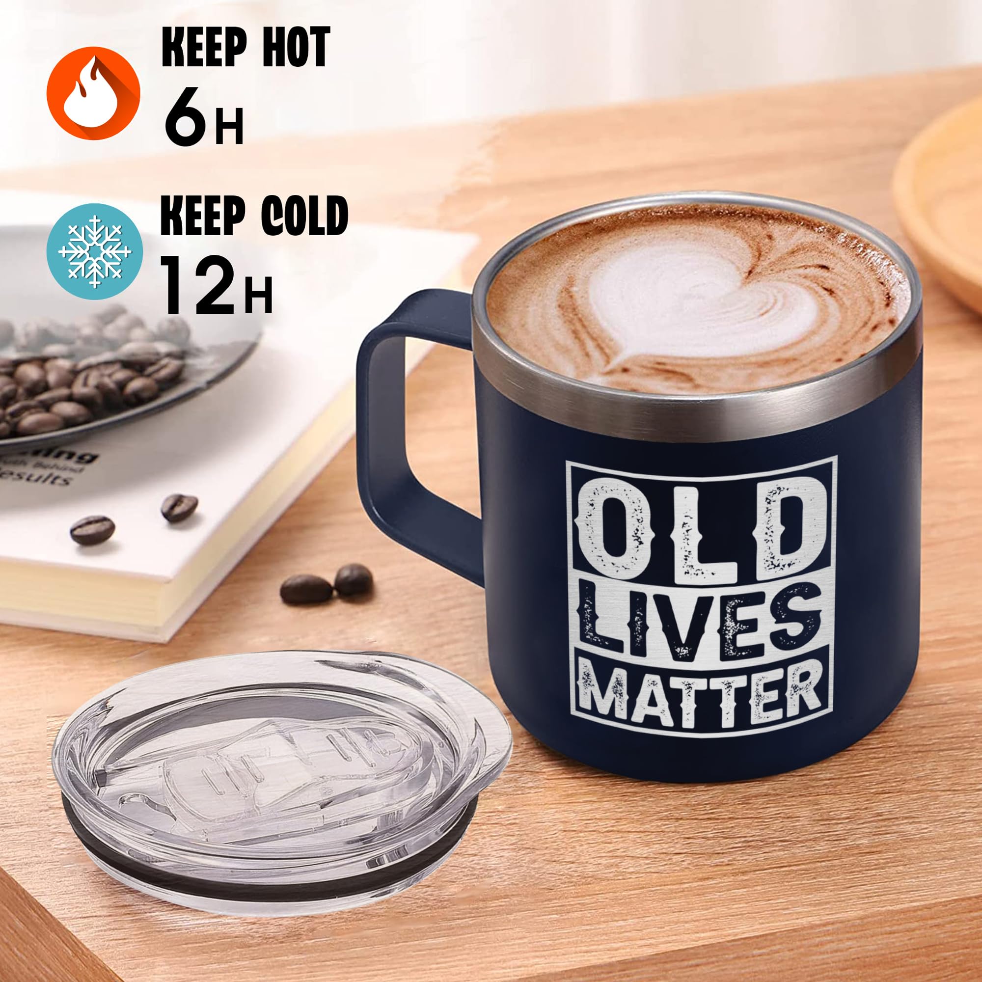 Old Lives Matter Tumbler – 14oz Stainless Steel Cup for Elderly Men