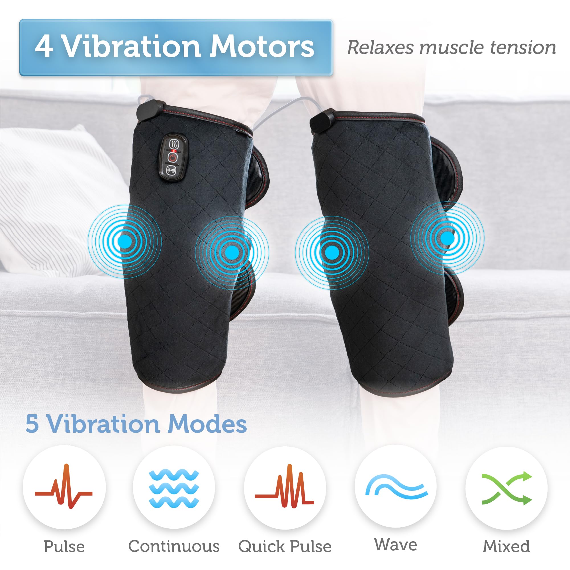 Heated Knee Brace with Massage – Vibration & Heating Pad Knee Massager