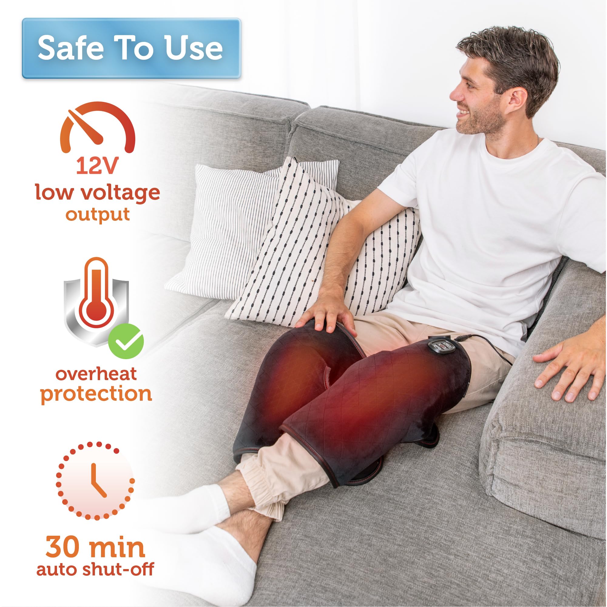 Heated Knee Brace with Massage – Vibration & Heating Pad Knee Massager