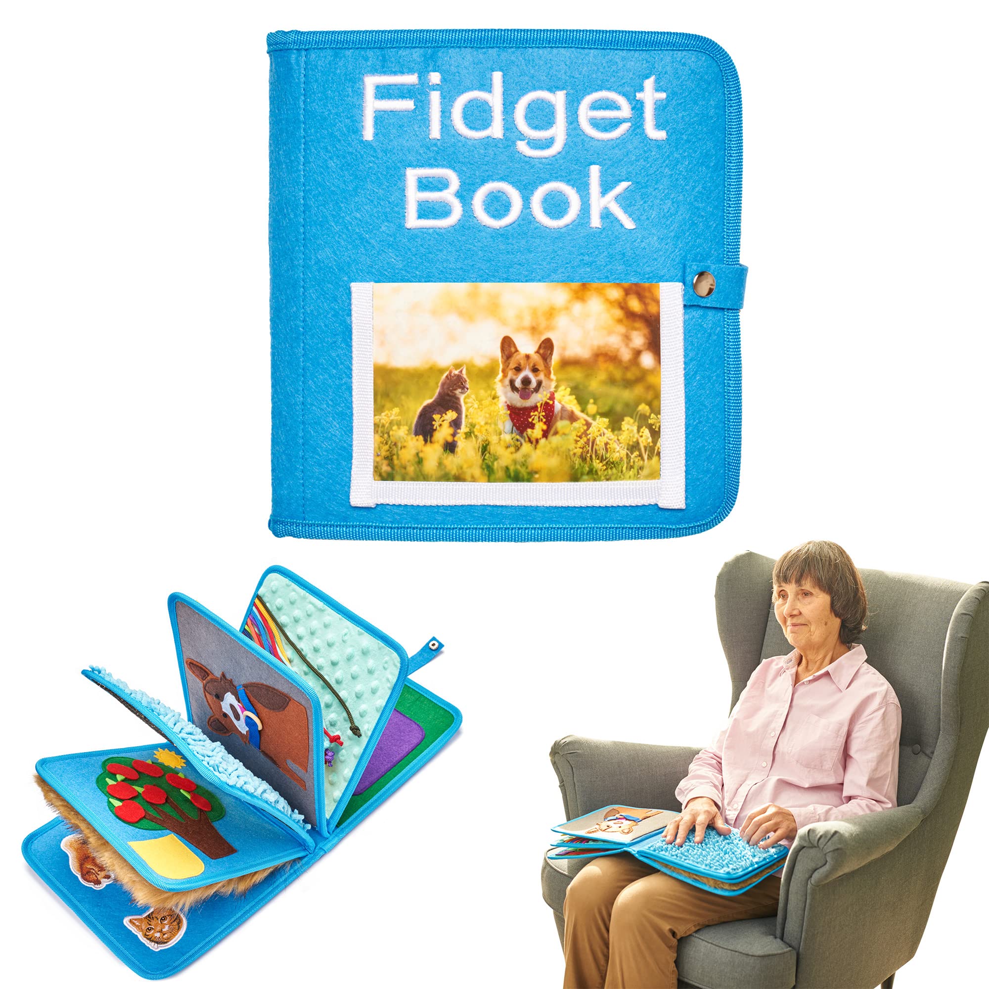 Fidget Book & Blanket for Dementia – Sensory Toys for Seniors with Alzheimer's