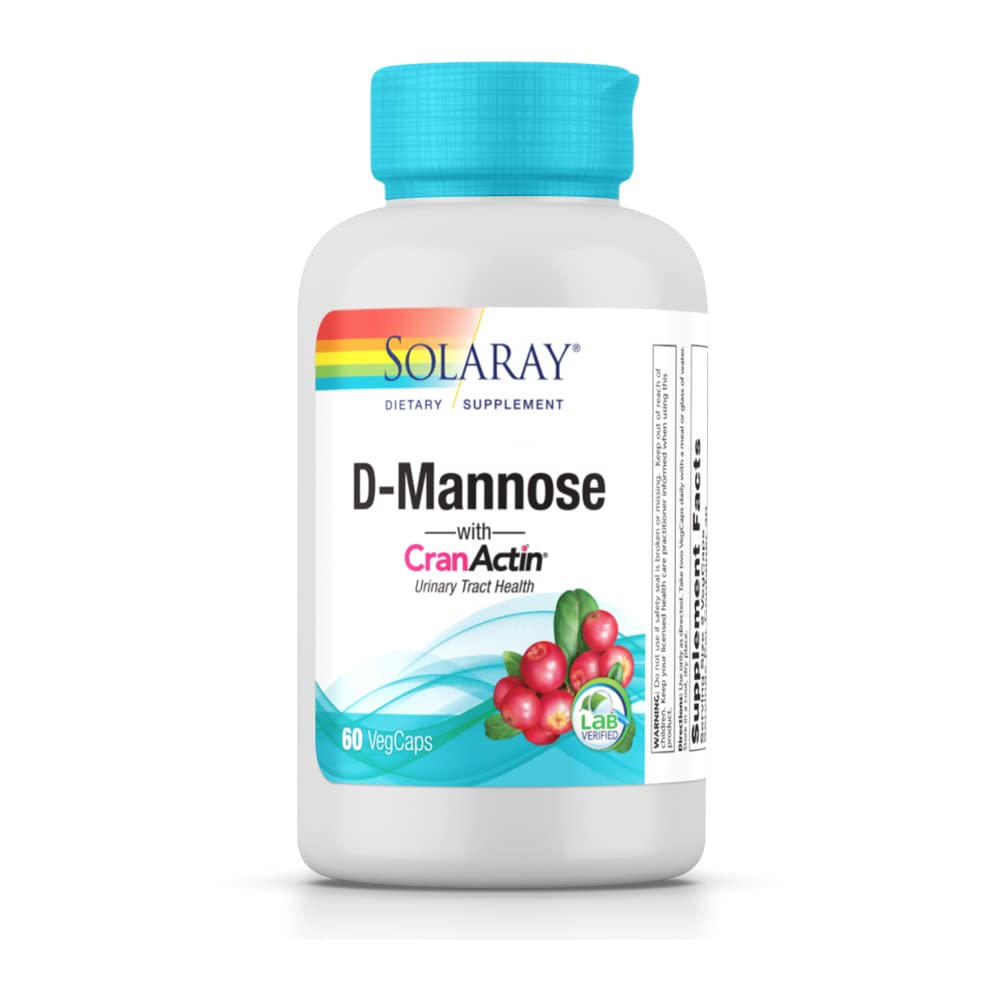 Solaray CranActin D-Mannose, Urinary Tract Health, 1,000 mg, 60 VegCaps