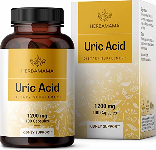 Uric Acid Support Capsules - Organic Herbal Food Supplement with Tart Cherry, 1200mg, 100 Capsules