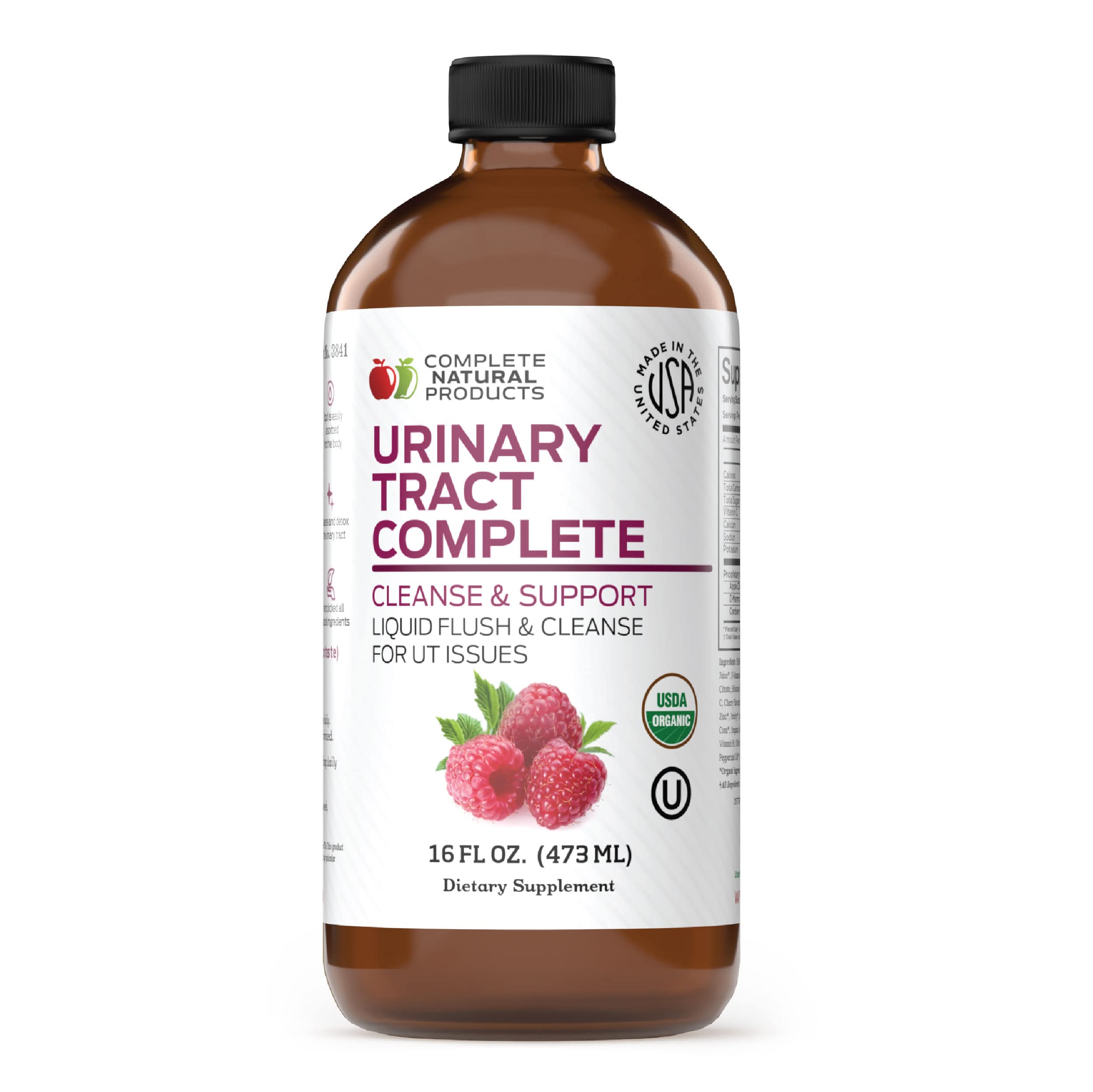 Urinary Tract Complete 16oz Liquid Supplement with Organic Cranberry, D-Mannose, Beet Root, Fennel Seed, and Turmeric