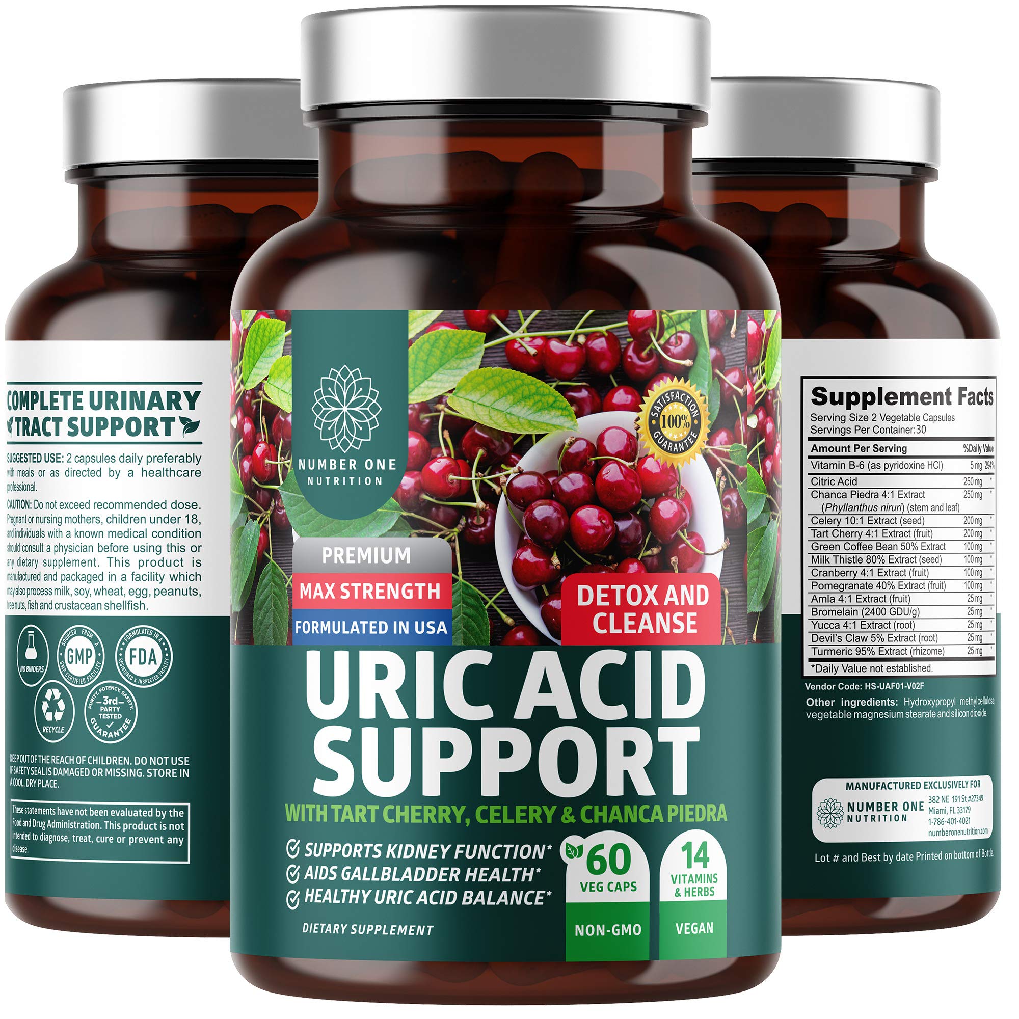 N1N Premium Uric Acid Support Supplement 60 Veg Caps